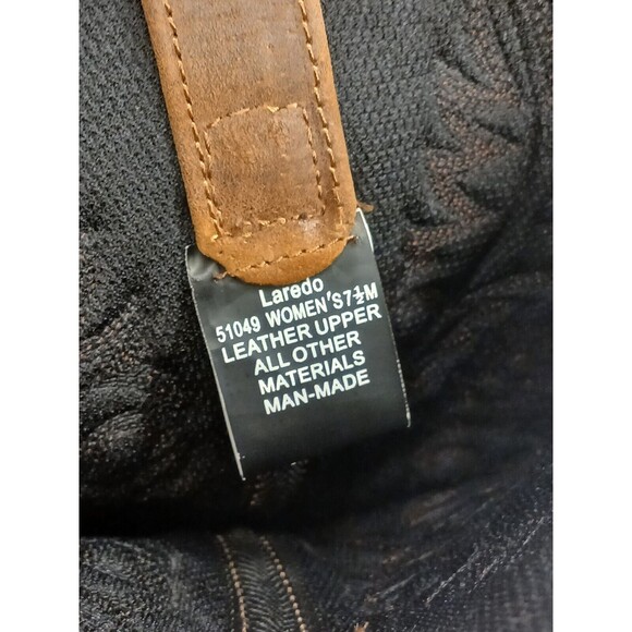 Laredo Women's Sz 7.5 Brown Sueded Leather Cowgirl Western Boots 2.5" Heel EUC - Picture 14 of 16